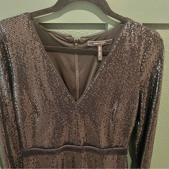 BCBG Max Azria Sequin & Feather Cocktail Dress - Picture 7 of 8